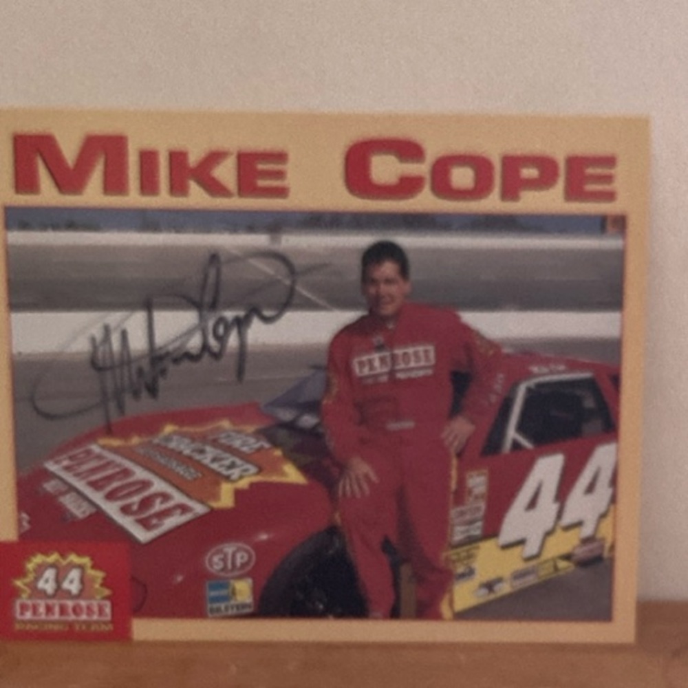 Autographed Mike Cope Racing Photo